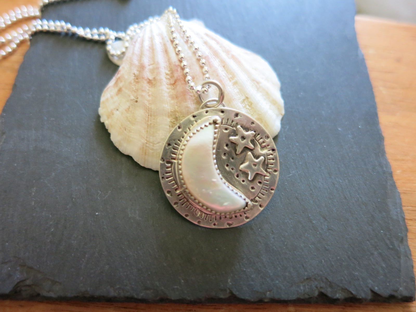 Pearl Moon Pendant - Sacred Birch