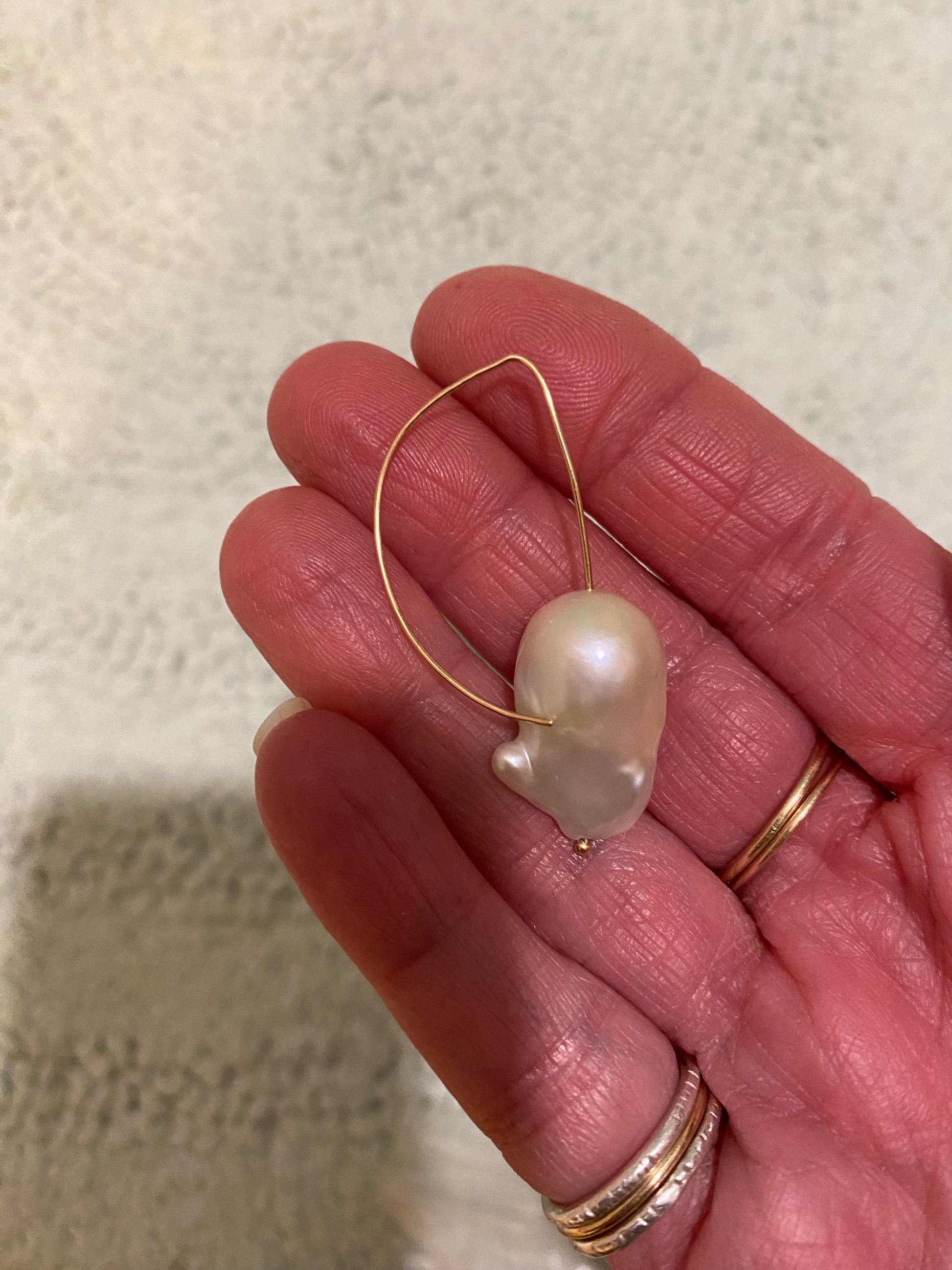 Baroque pearl on silver earwires earrings - Sacred Birch