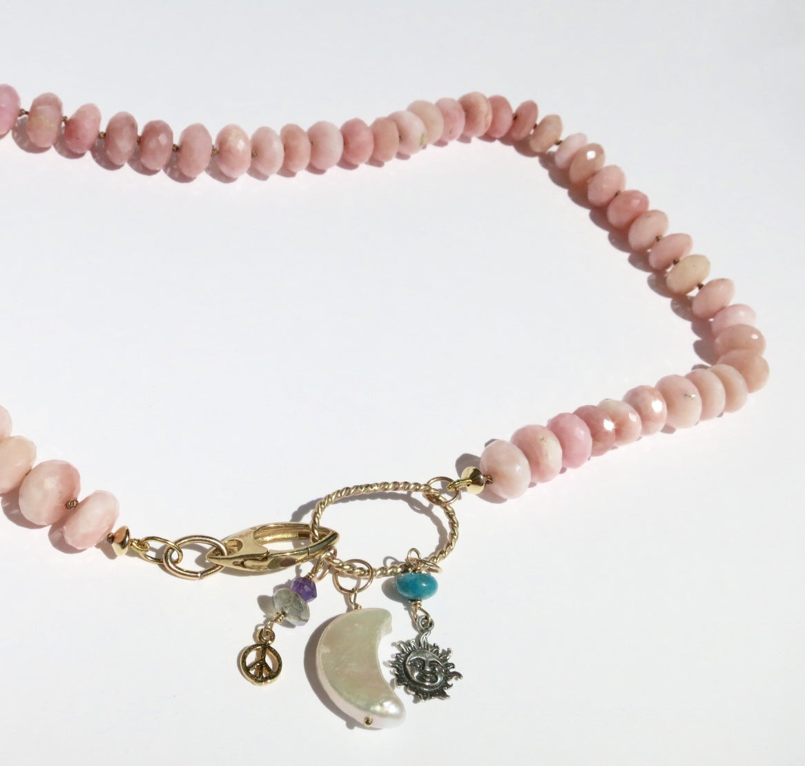 Barbie Pink Peruvian Opal necklace - Sacred Birch