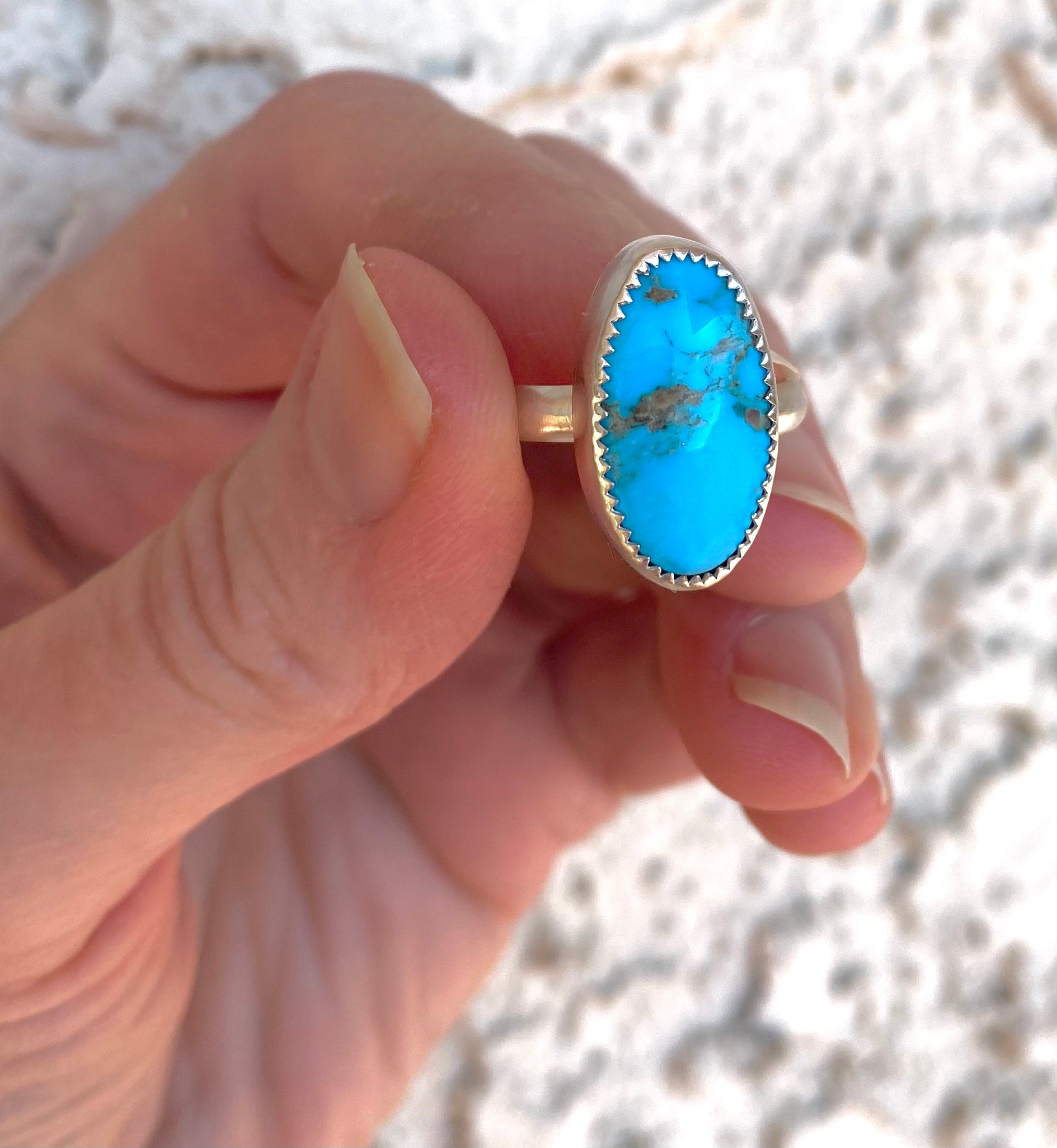 Mina Maria Turquoise Ring in Sterling Silver - Sacred Birch