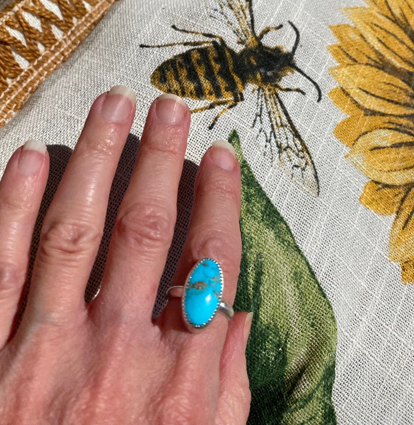 Mina Maria Turquoise Ring in Sterling Silver - Sacred Birch