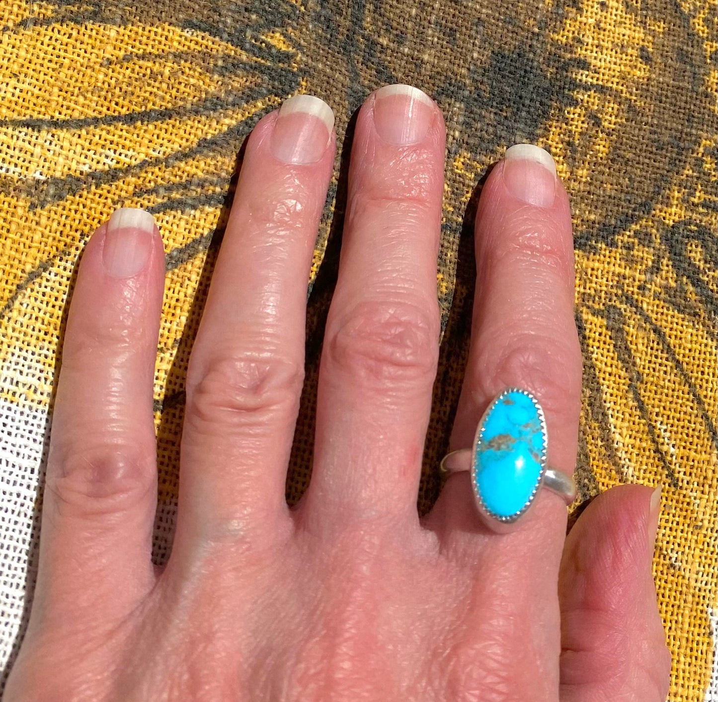 Mina Maria Turquoise Ring in Sterling Silver - Sacred Birch