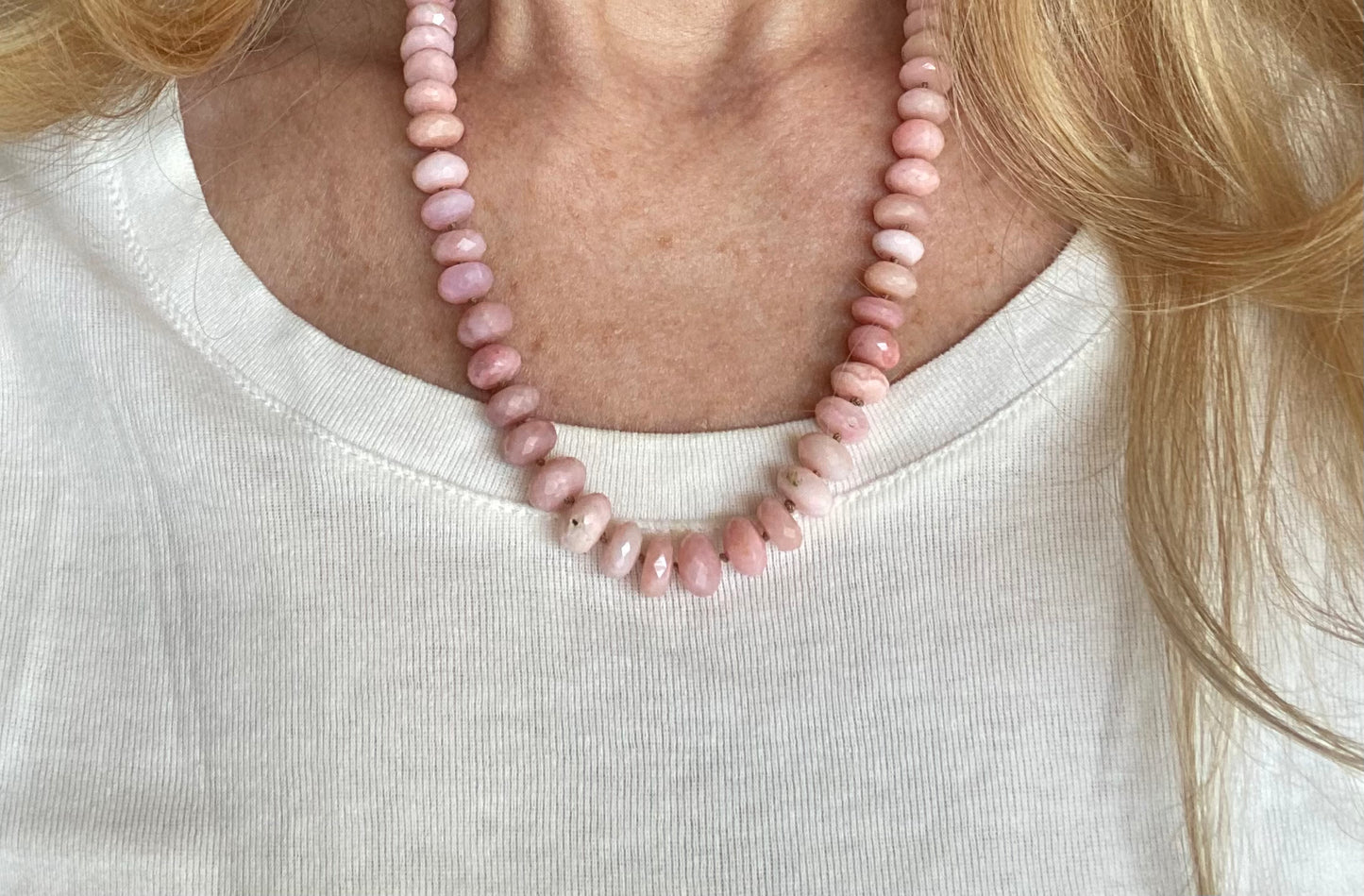 Barbie Pink Peruvian Opal necklace - Sacred Birch