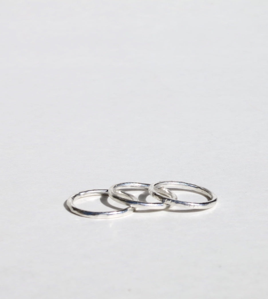 Fine Silver Hammered Rings - Sacred Birch