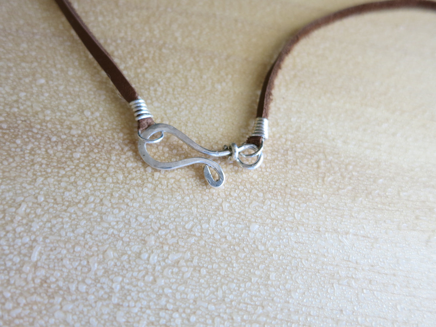 Valentines Day Silver Heart Chakra pendant on leather - Sacred Birch