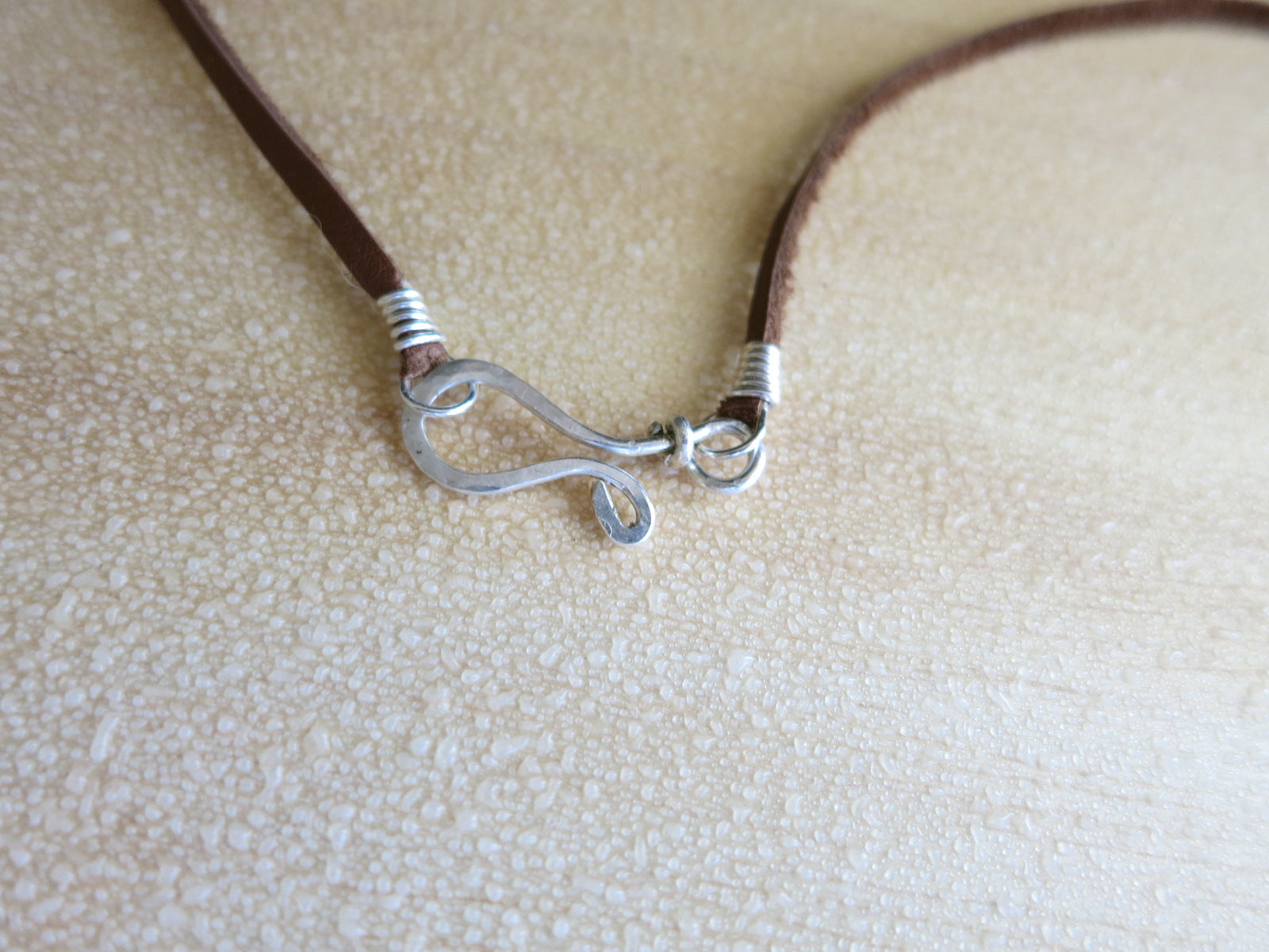 Valentines Day Silver Heart Chakra pendant on leather - Sacred Birch