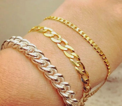 Delicate 14k gold curb chain bracelet - Sacred Birch