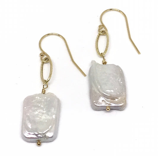 Square Freshwater Pearl Earrings - Sacred Birch