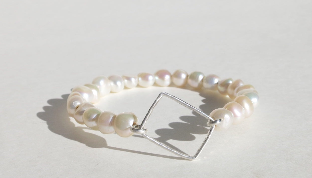 Freshwater Pearl Bangle Bracelet - Sacred Birch