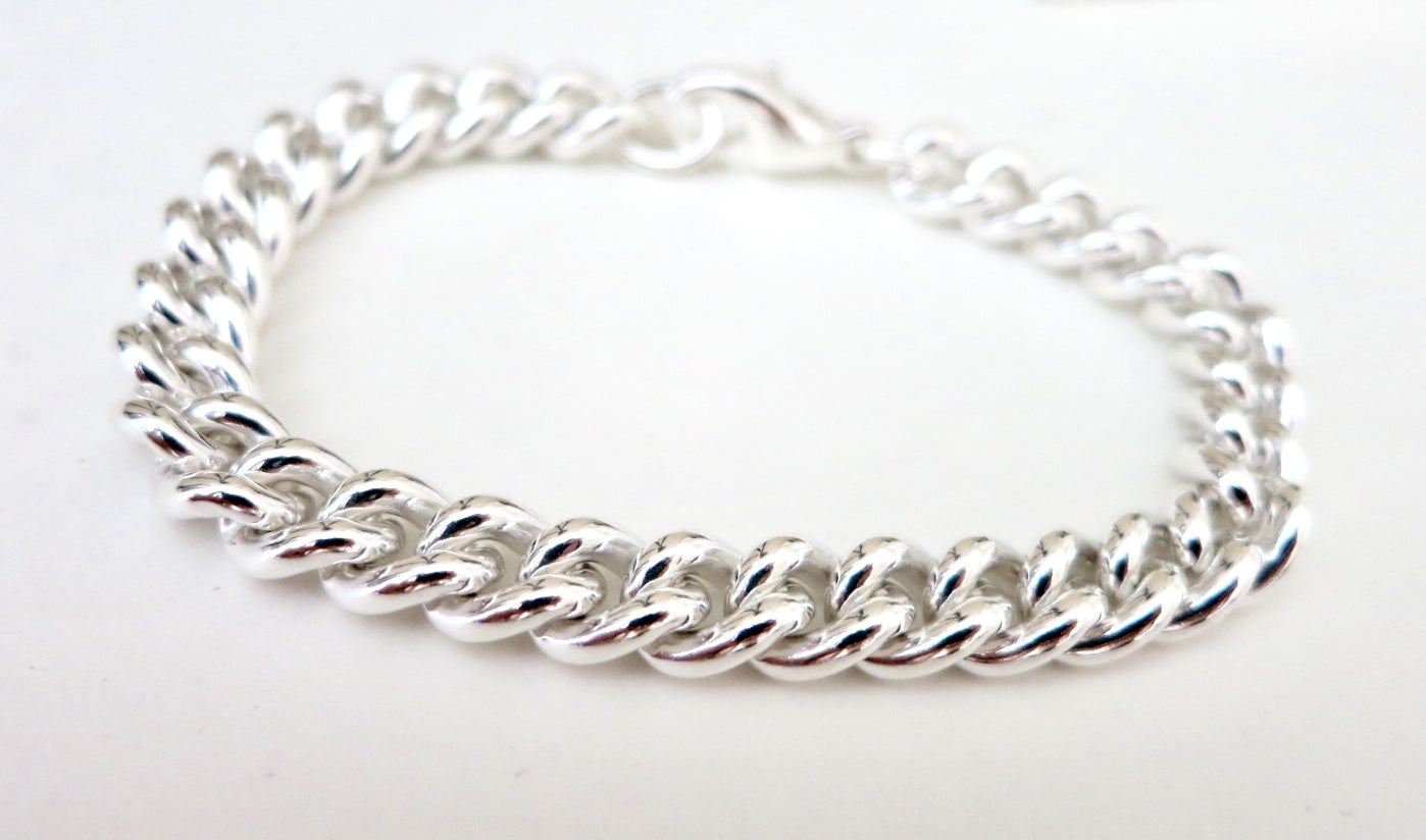 Sterling Silver Chunky Curb Chain Bracelet - Sacred Birch