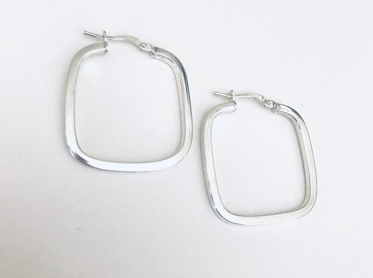 Square Sterling Silver Hoop Earrings - Sacred Birch