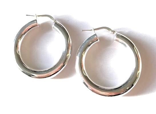 Chunky Sterling silver hoop earrings