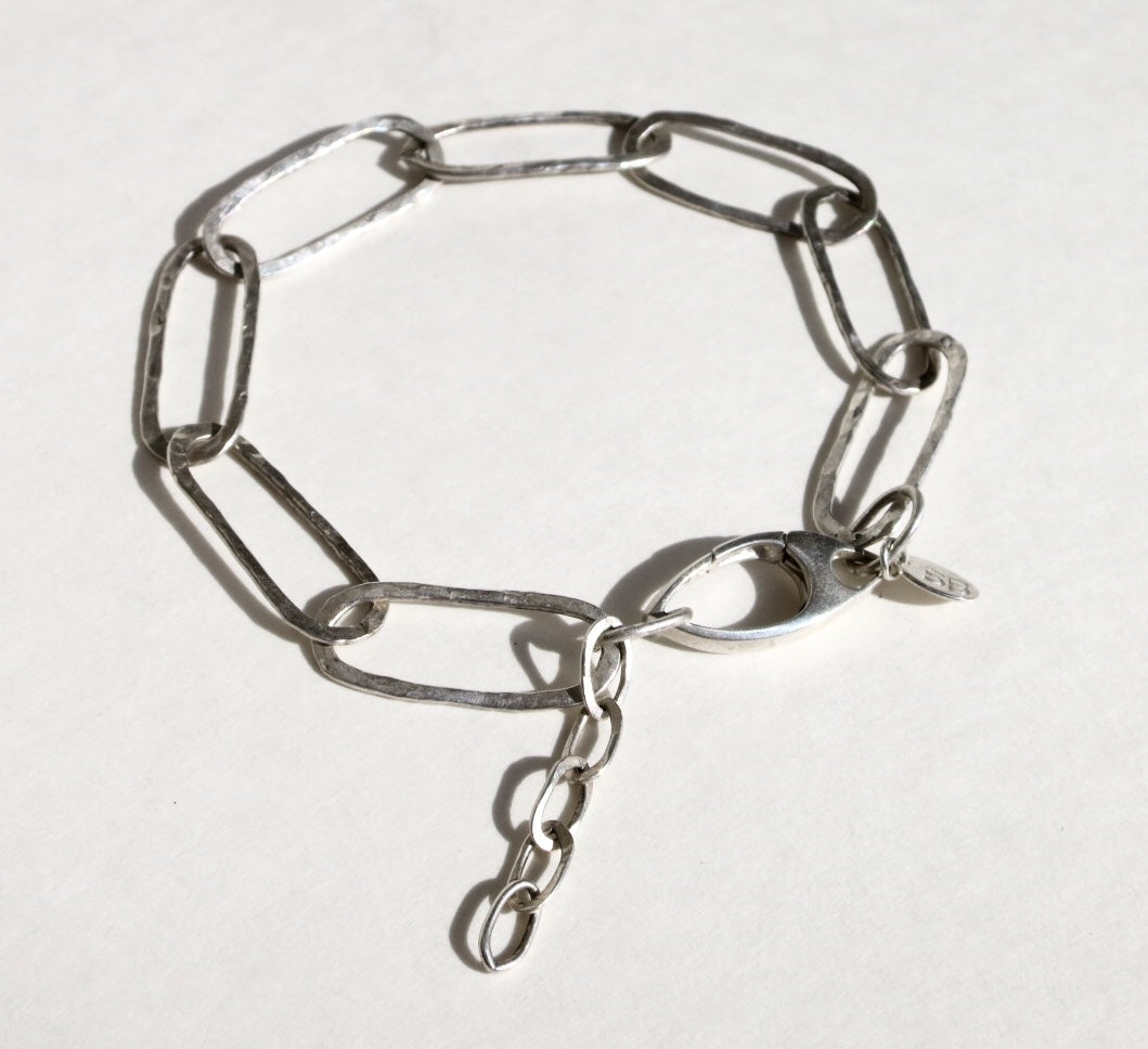 Sterling Silver Hammered Link Bracelet - Sacred Birch