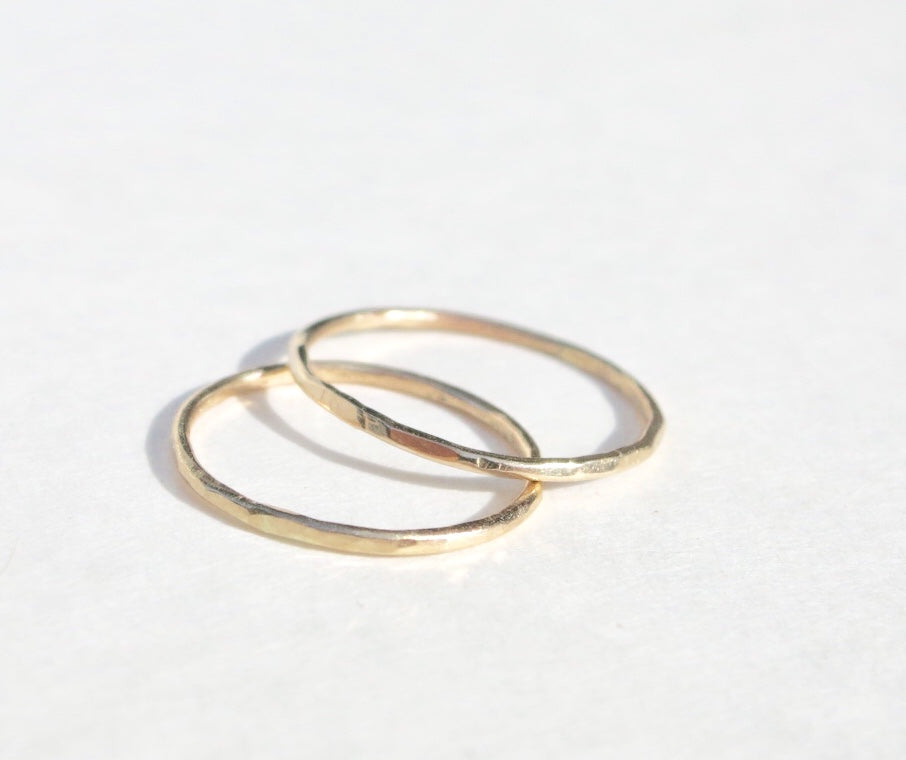 14k Gold Tiny Stacking Rings - Sacred Birch