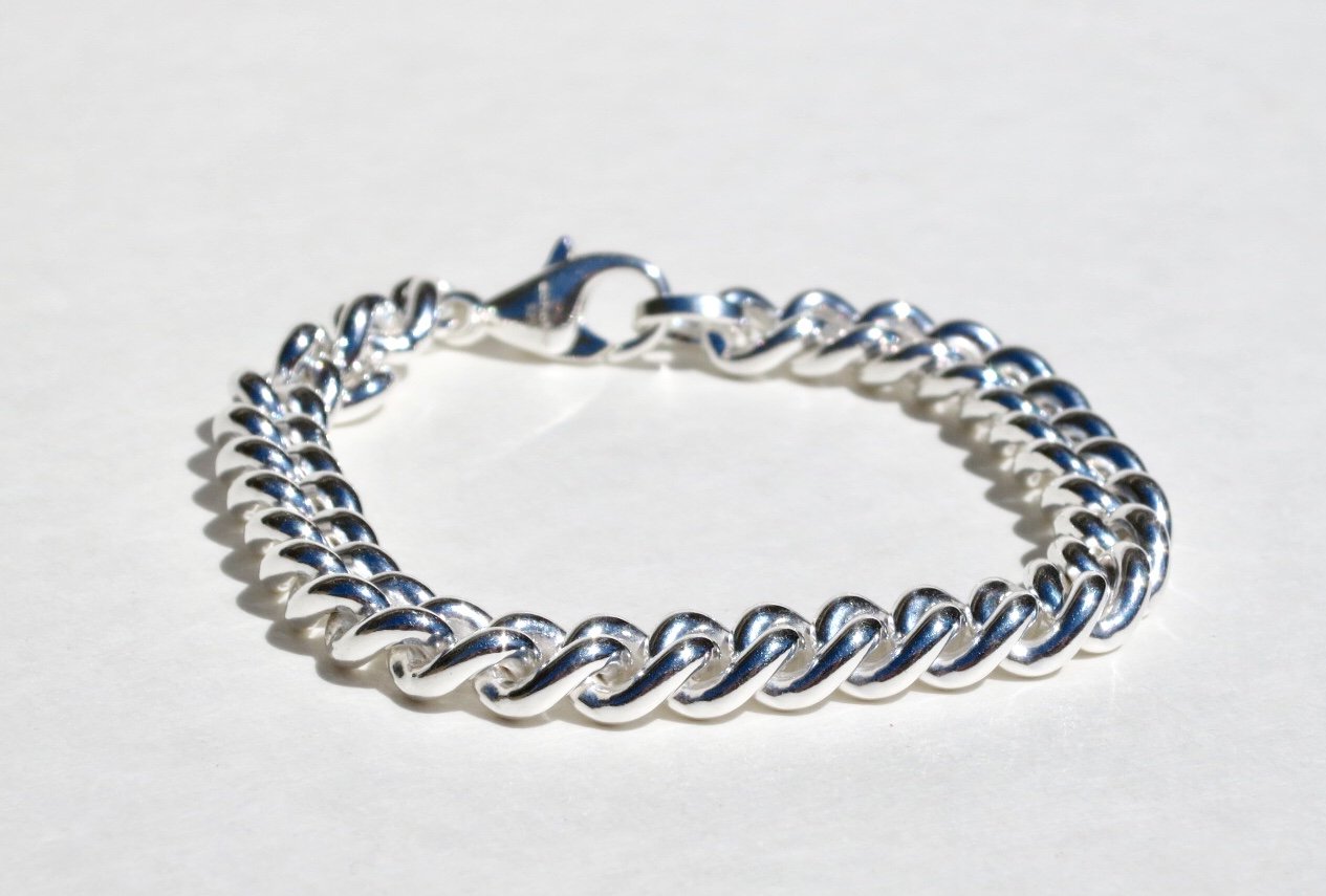 Sterling Silver Chunky Curb Chain Bracelet - Sacred Birch