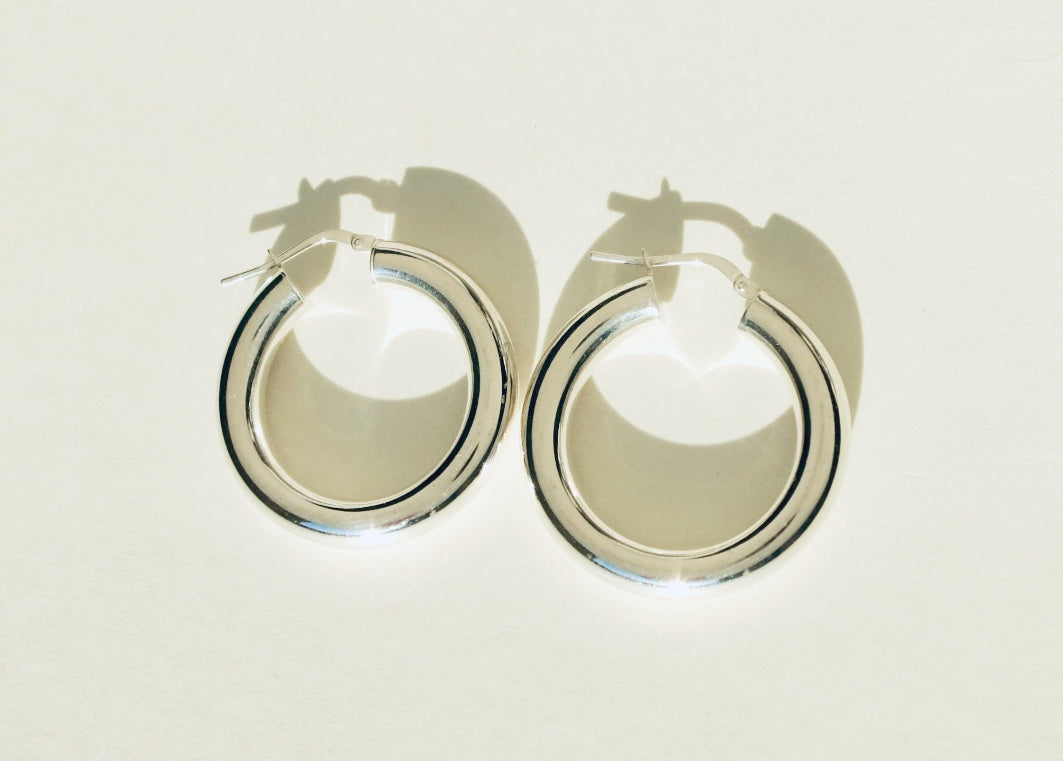 Chunky Sterling silver hoops